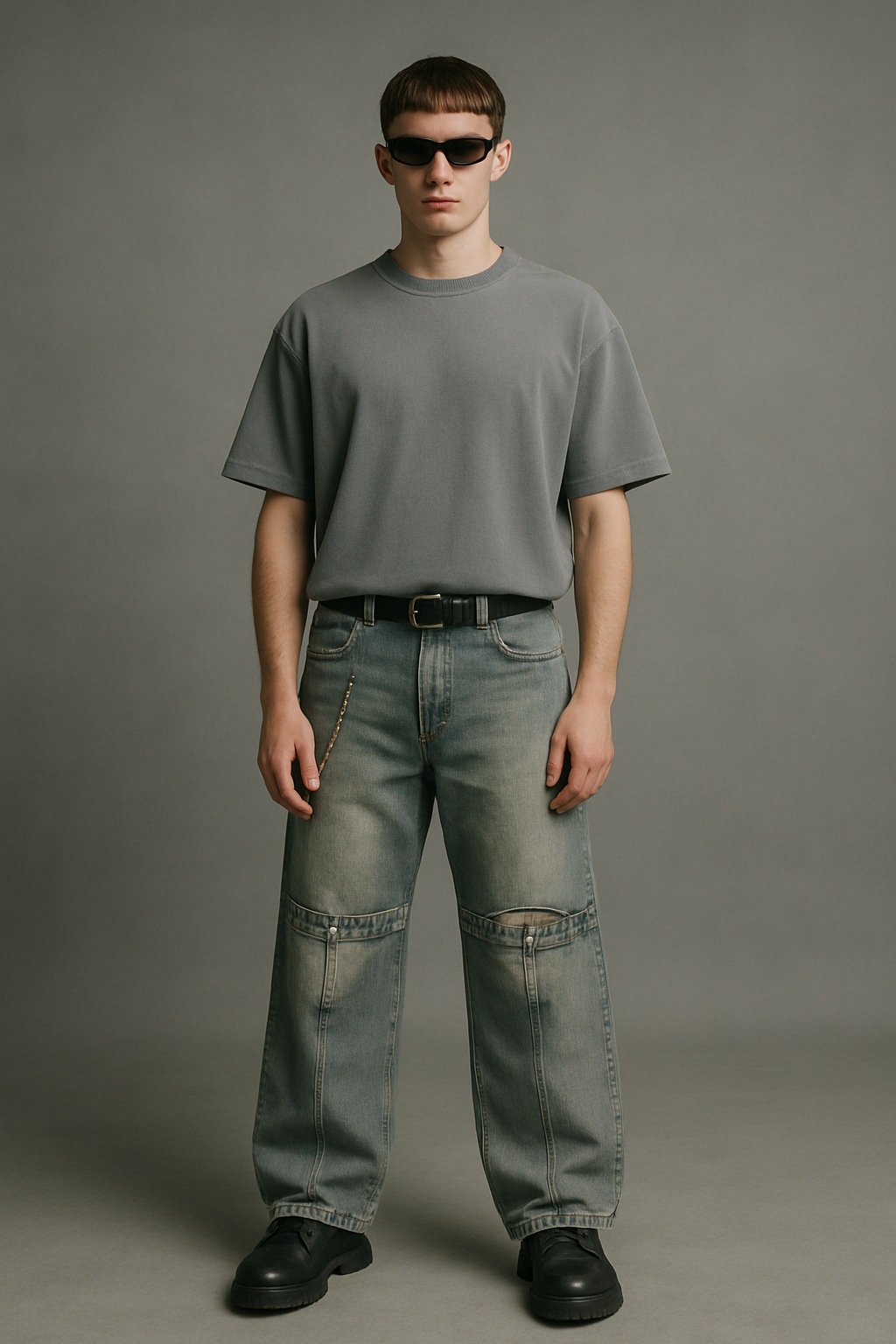 pantalon baggy efecto deslavado