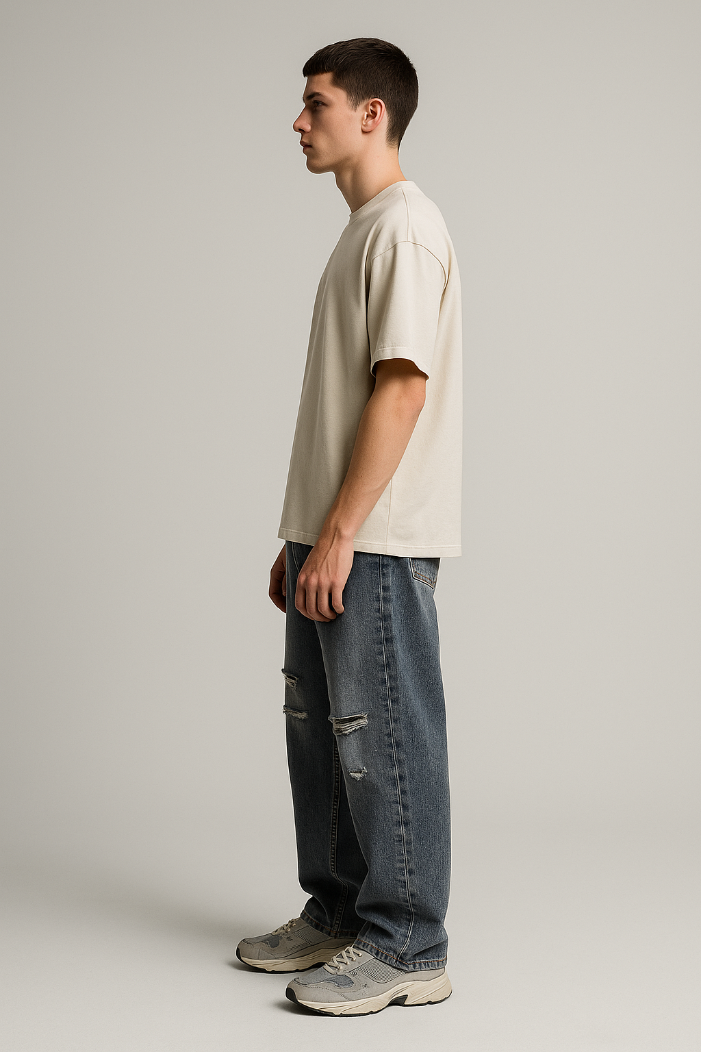pantalon baggy efecto deslavado