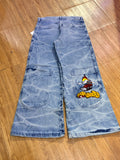 Pantalones FLAMEHEAD, deslavado claro, corte acampanado