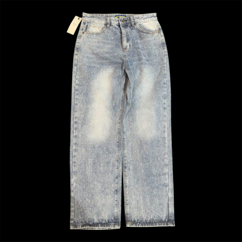 PANTALON  BULBO JEANS CON DIAMANTES