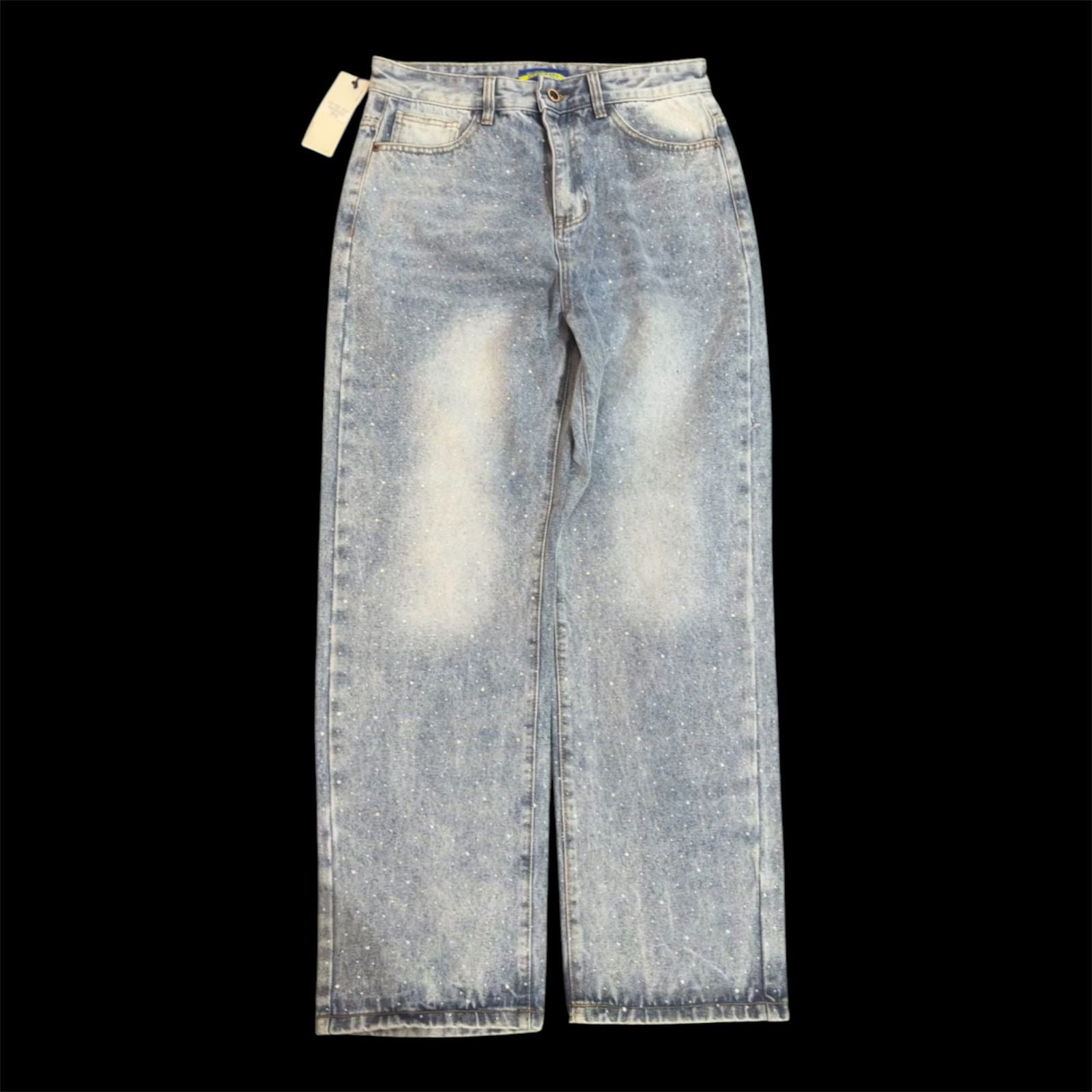 PANTALON  BULBO JEANS CON DIAMANTES