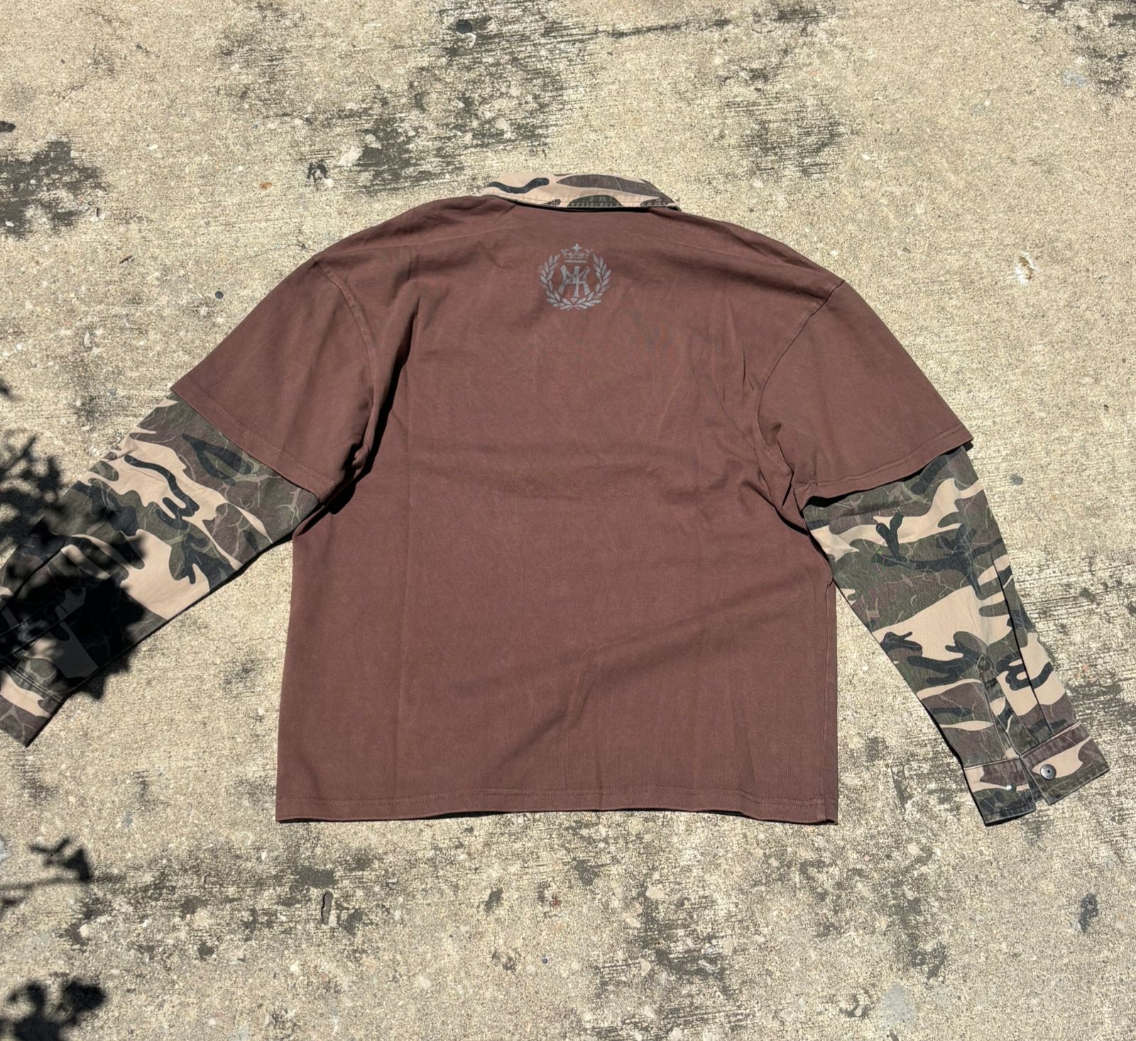 PLAYERA M4 LONG SLEEVE BROWN CAMO POLO